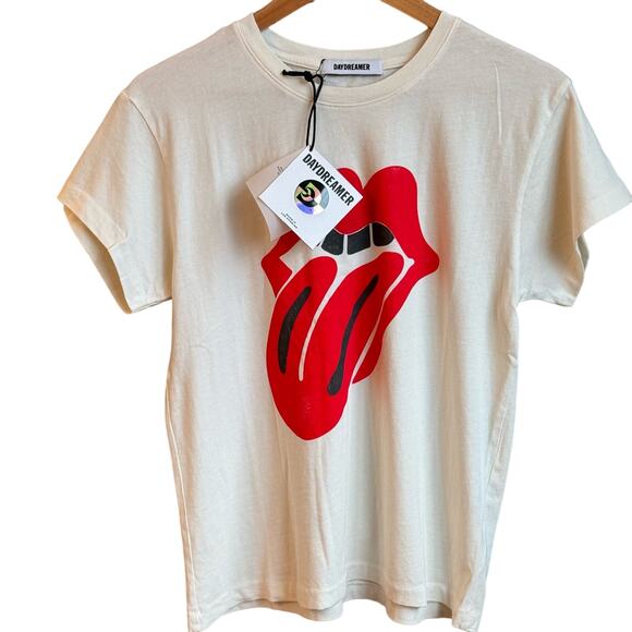 Daydreamer Tops - Daydreamer Rolling Stones Tee Crew Neck T Shirt Set List Tour Soft XS Cream